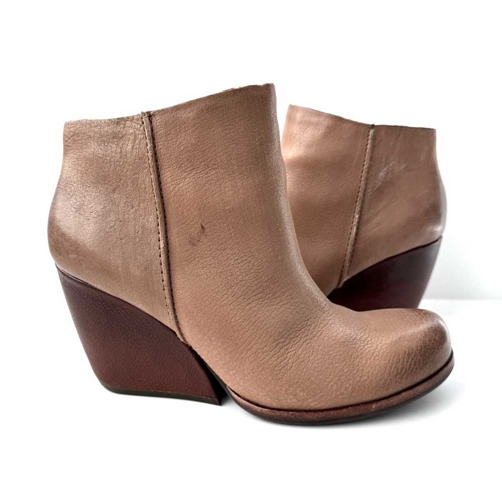 Kork-Ease Natalya Tan Leather Ankle Boot Size 7